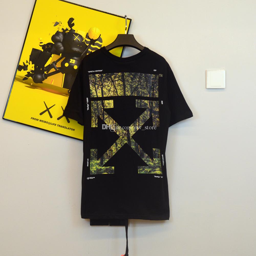 

OFF design white T Shirt womens mans OW oversized designers print arrows Short sleeves The forest Tokyo limit clothing, White;black