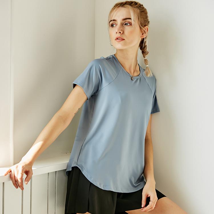 

New Workout Clothes Wicking Quick-Drying Exercise Top Women Running Yoga Loose Internet Hot Short Sleeve T-shirt Women, Black