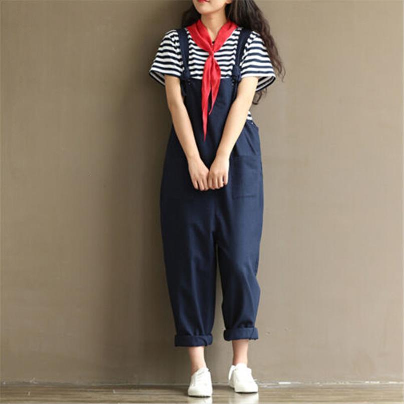 

fashion loose solid color women jumpsuits strap harem trousers overall pants casual playsuit plus size rompers, Black;white