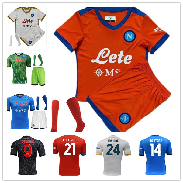 

21 22 Napoli Soccer Jersey MARADONA Maglietta da calciatore OSIMHEN INSIGNE 2021 SSC Naples Kits MAGLIA MERTENS goalkeeper Men Kids football shirt, 17