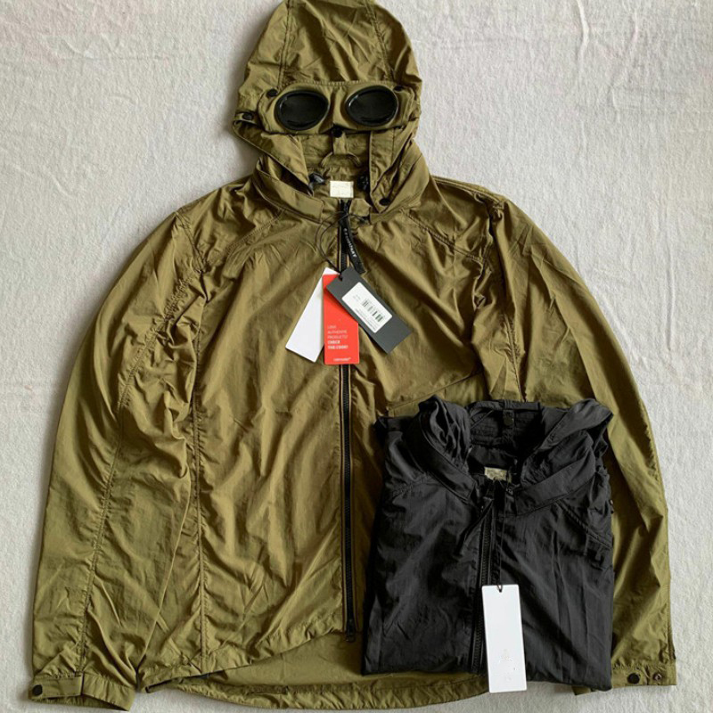 

Windbreaker CP Sweatshirt Topstoney Mens Jacket Cyberpunk Casual Streetwear Goggles Hooded Overshirt Thin Men Coat SIZE M-XXL, Black