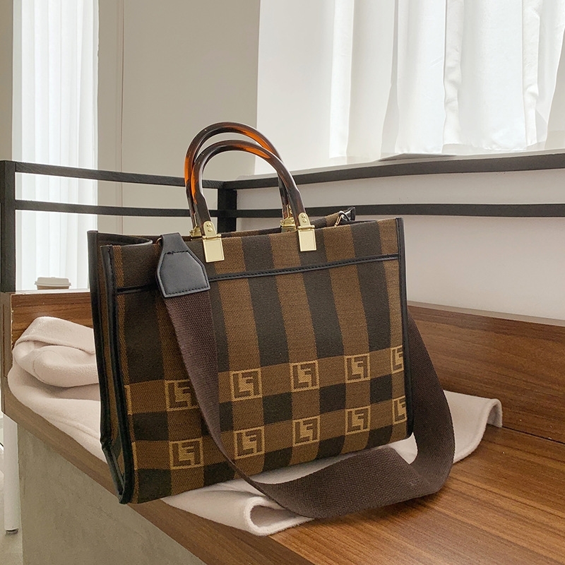 

Hand new canvas women's single shoulder stripe Printed Tote Bag Large Capacity shopping slanting bag, 889 item 2