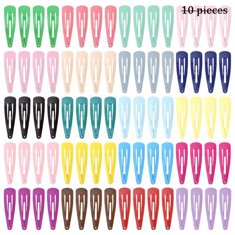 

Hair Accessories 10 /20/30/set Clips For Children Cute Drop-shaped Side Clip Color Metal BB Baby, Random color10