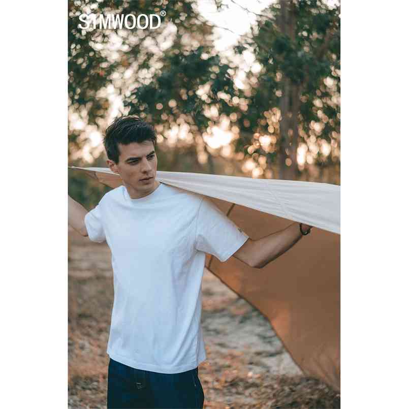 

Summer 250g 100% Cotton Fabric T-shirt Men High Quality Solid Color Drop Sleeve Loose Tshirts Oversize Tops 210721, Smoky grey 2nd