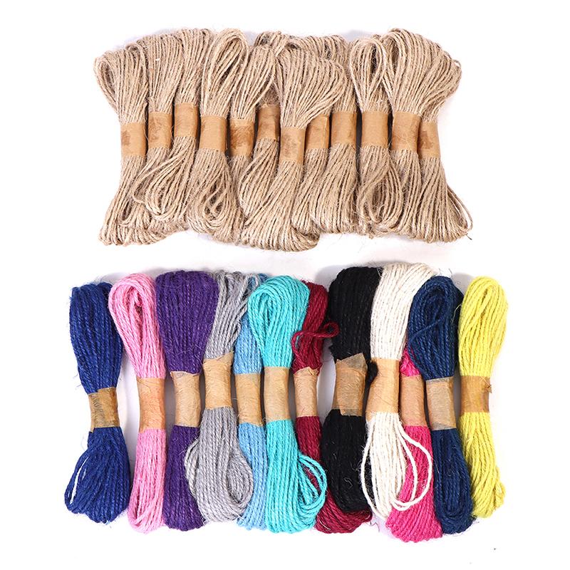 

12 Rolls/bag 2mm Color Natural Cotton And Linen Woven Rope DIY Decoration, As pic