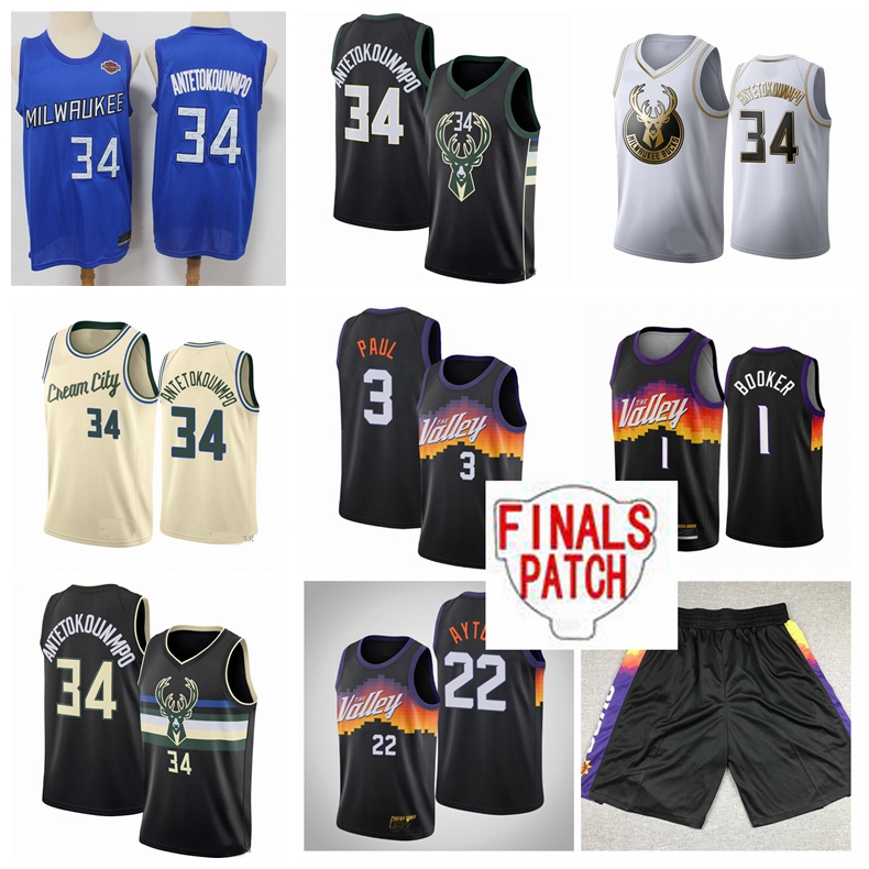 

basketball Jerseys Giannis 34 Antetokounmpo Devin 1 Booke DeAndre 22 Ayton Chris 3 Paul PhoenixSunsjersey MilwaukeeBucks&#, Black;red