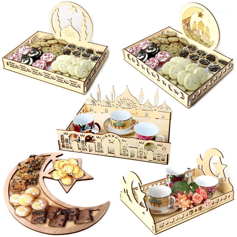 

Party Decoration Wooden Aid Moubarak Ramadan And Muslim Decor Eid Food Tray