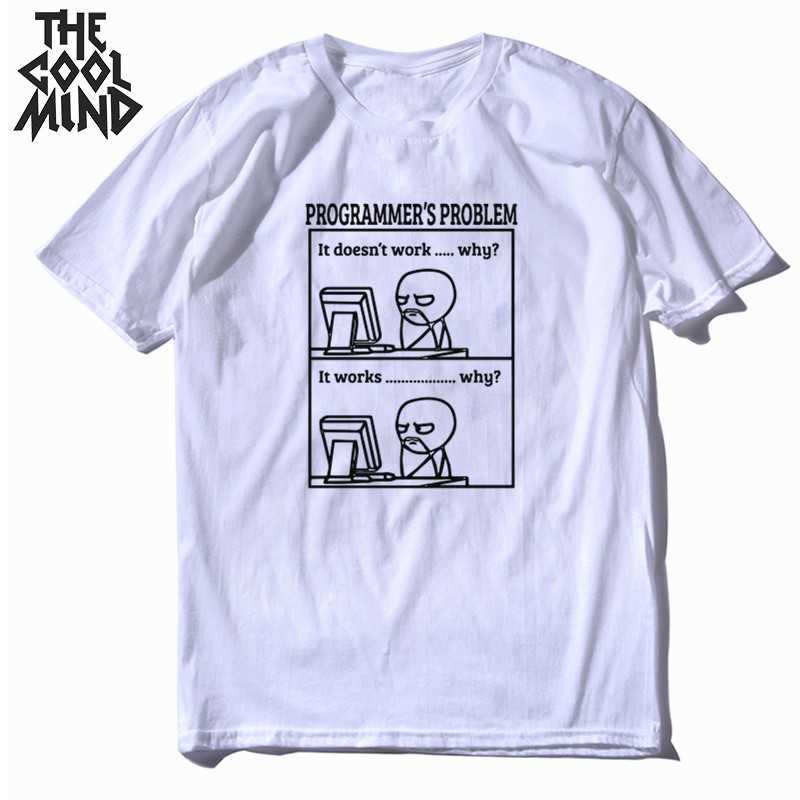 

COOLMIND 100% cotton funny print programmer problem men T shirt casual summer tshirt loose o-neck T-shirt s tee shirts 210629, Fu0112a-1bs-