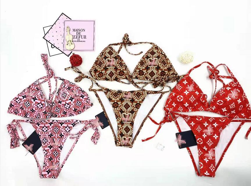 

Europe and the United States 2021 sales bikini, female fashion beach seaside summer letter design bandage sexy swimsuit S-XL, White;black