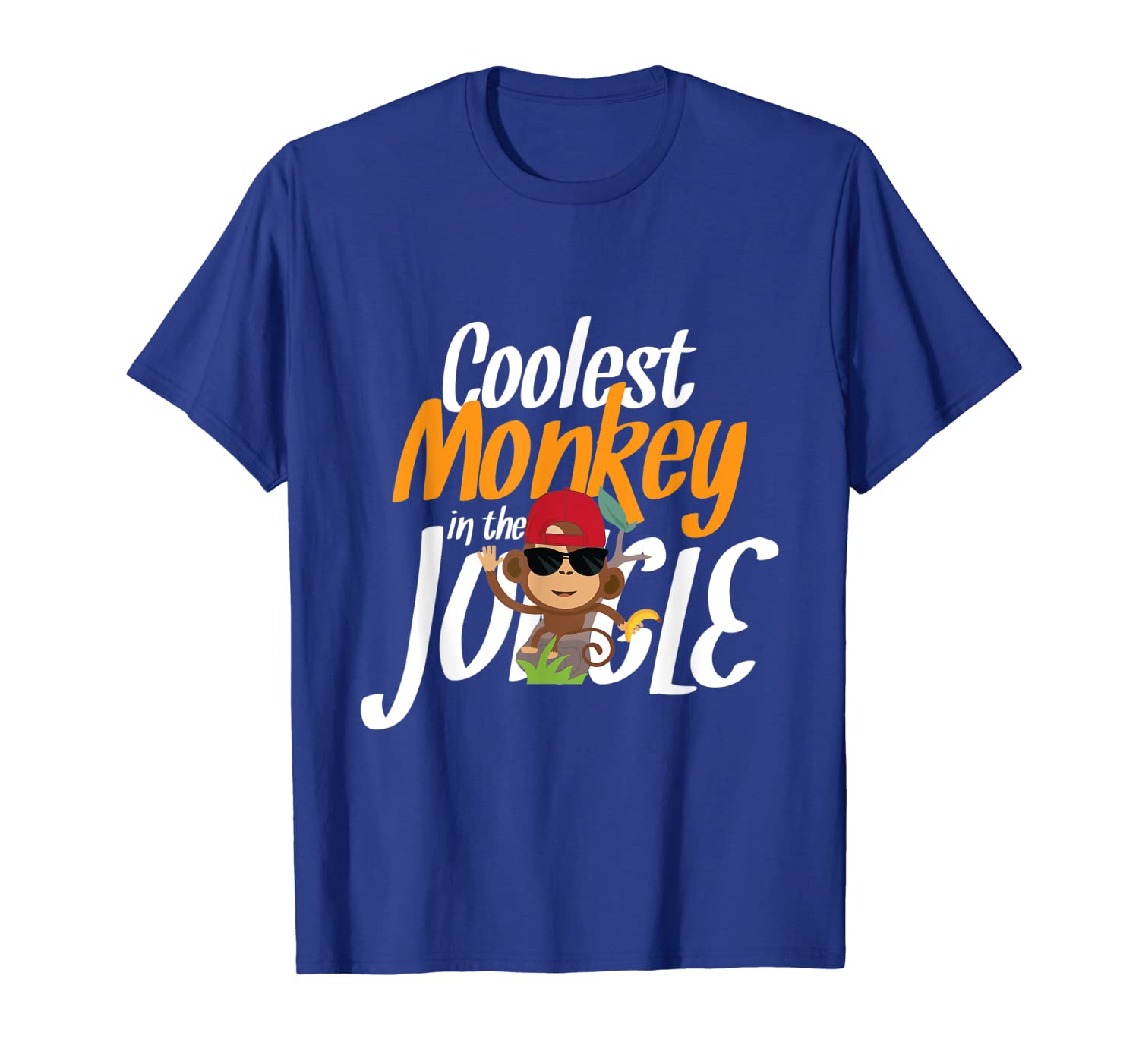 

Coolest Monkey In The Jungle Funny Novelty Gift T-Shirt, White;black