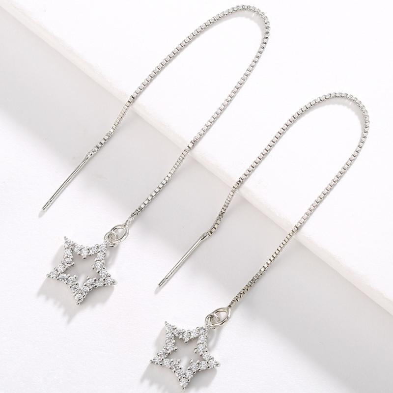 

Dangle & Chandelier SIPENGJEL Trendy Cubic Zircon Line Earrings Small Star Round Heart Tassel Unusual For Women Korean Geometric Jewelry