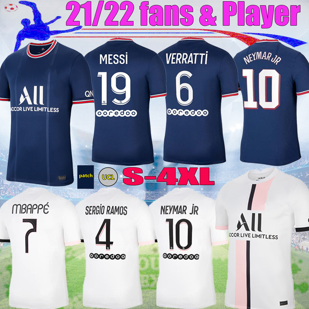 

MESSI #30 21 22 MBAPPE KEAN soccer jerseys SERGIO RAMOS Fans & players Maillots de football DI MARIA DRAXLER MARQUINHOS home away VERRATTI ICARDI sports shirt size S-4XL, 21/22 away fans