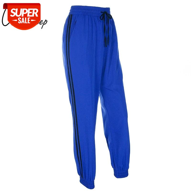 

Weekeep 2017 Autumn Black Ribbon Side Blue Pencil Pants Women Loose Casual Drawstring Pocket Sweatpants Trousers Ladies Harajuku #nG0g, Black;white