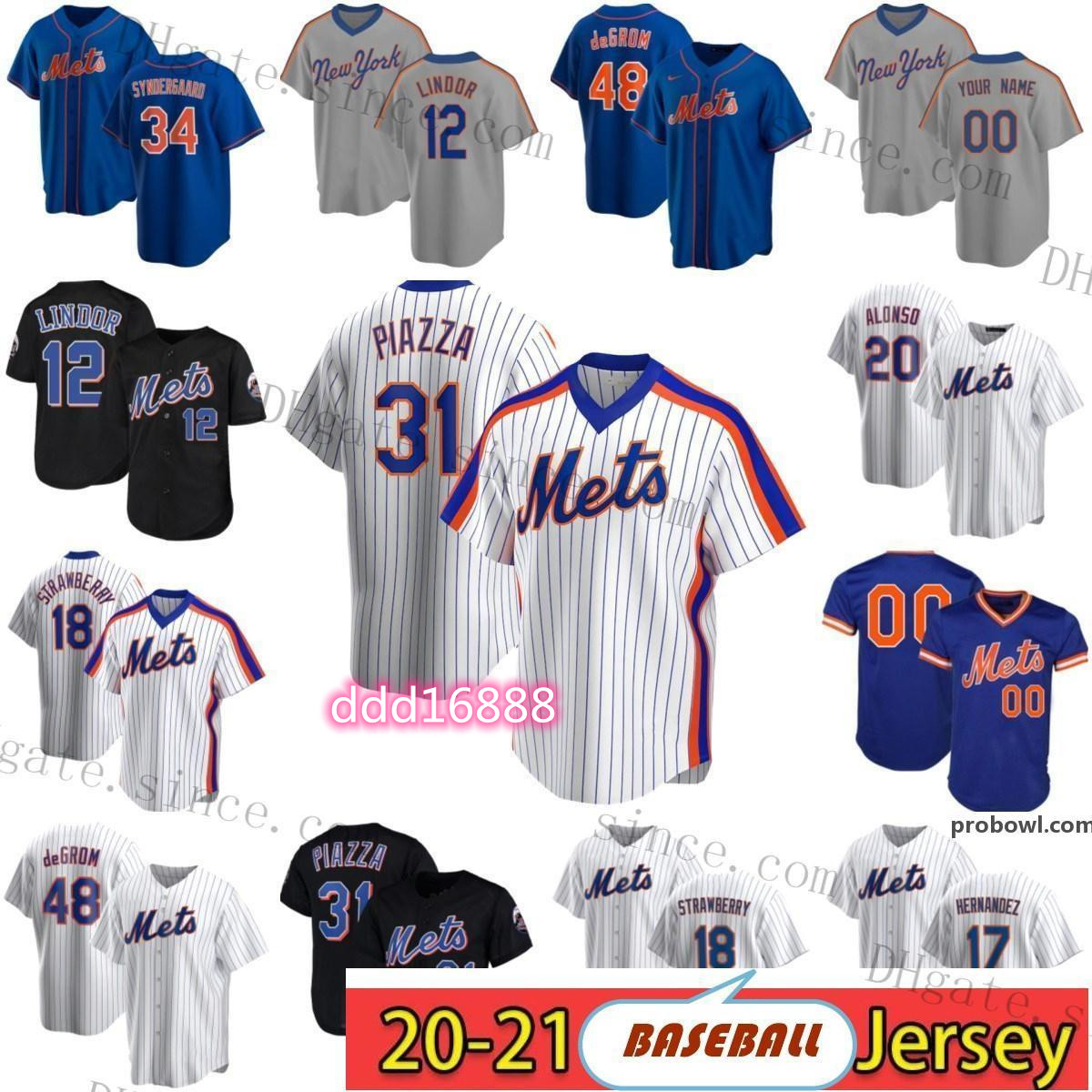 

Any Name Mens York Women 12 Francisco Lindor Baseball Jersey 20 Pete Alonso Custom 48 Jacob deGrom 18 Darryl Strawberry Mike Piazza S-6XL, Men(da du hui)