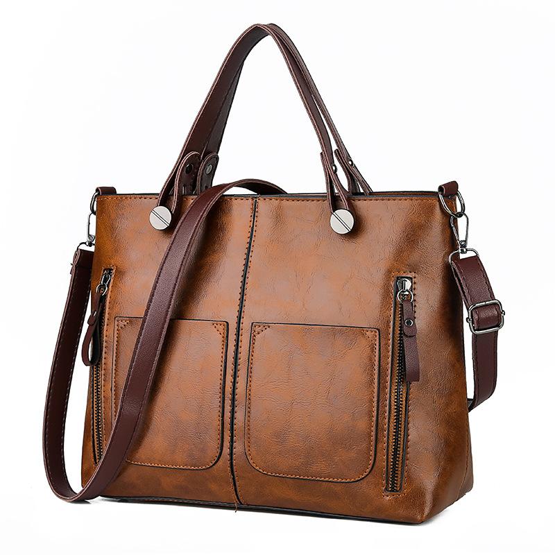 

Duffel Bags Luxury Handbags Women Designer Vintage Tote Bag Ladies PU Leather Big Capacity Messenger Shoulder Bolso Mujer, Grey