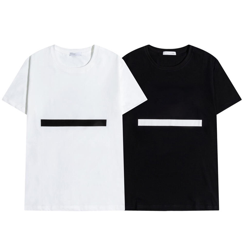 

2021 Mens t shirt Letter Stripe Printing Round Neck Short Sleeve Fashion Hobby Designer Black and White M-2XL, White;black