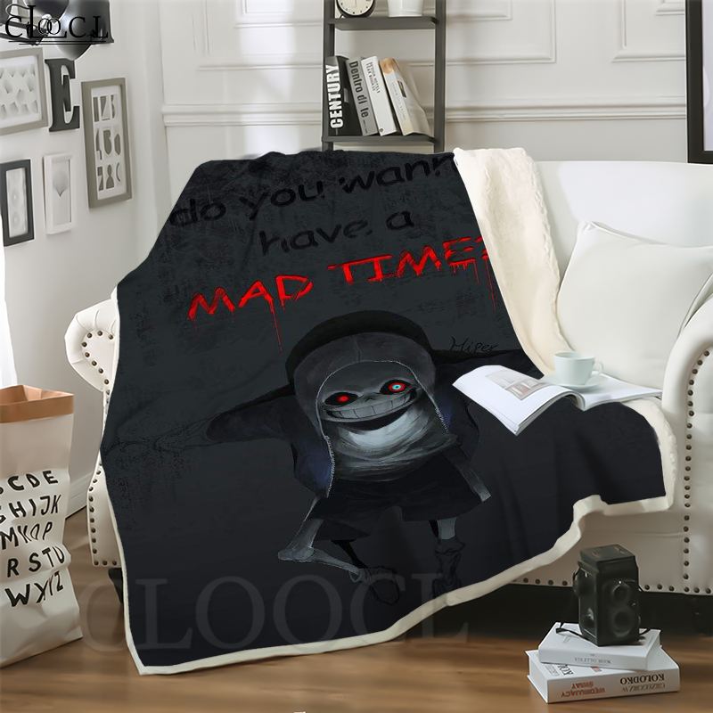 

CLOOCL Hot Game Undertale Sans 3D Print Hip-hop Style Blanket Sofa Teens Bedding Throw Blankets Plush Quilt