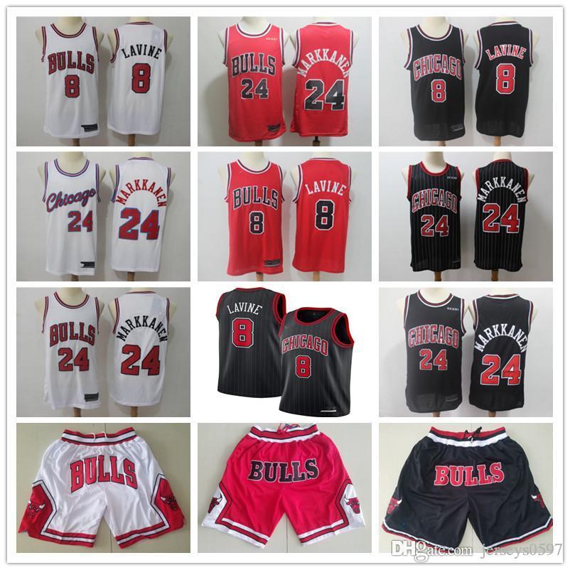 

Mens ChicagoBullsjersey Throwback 8 24ZachLaVine LauriMarkkanen Basketball Shorts Black Basketball Jersey Red, Color