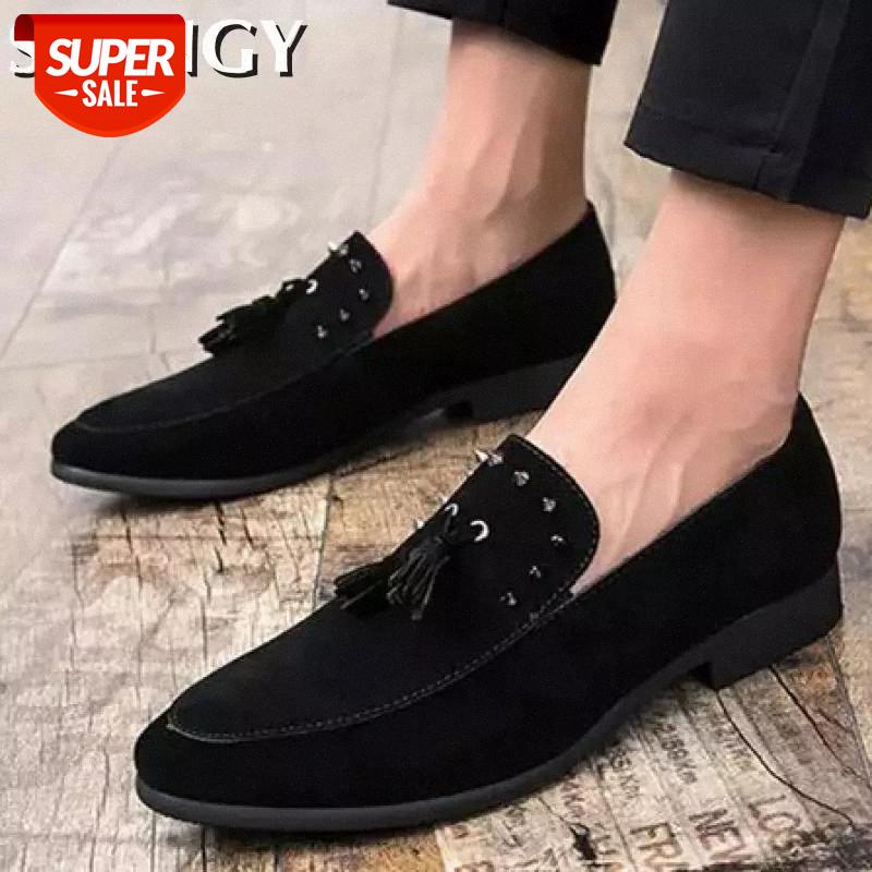 

Meal Loafers Rivet Velvet Fashion High Quality Slip On Dress Shoes Men Flat Soft Autumn Office Comfortable Men Driving Shoe #dg1x