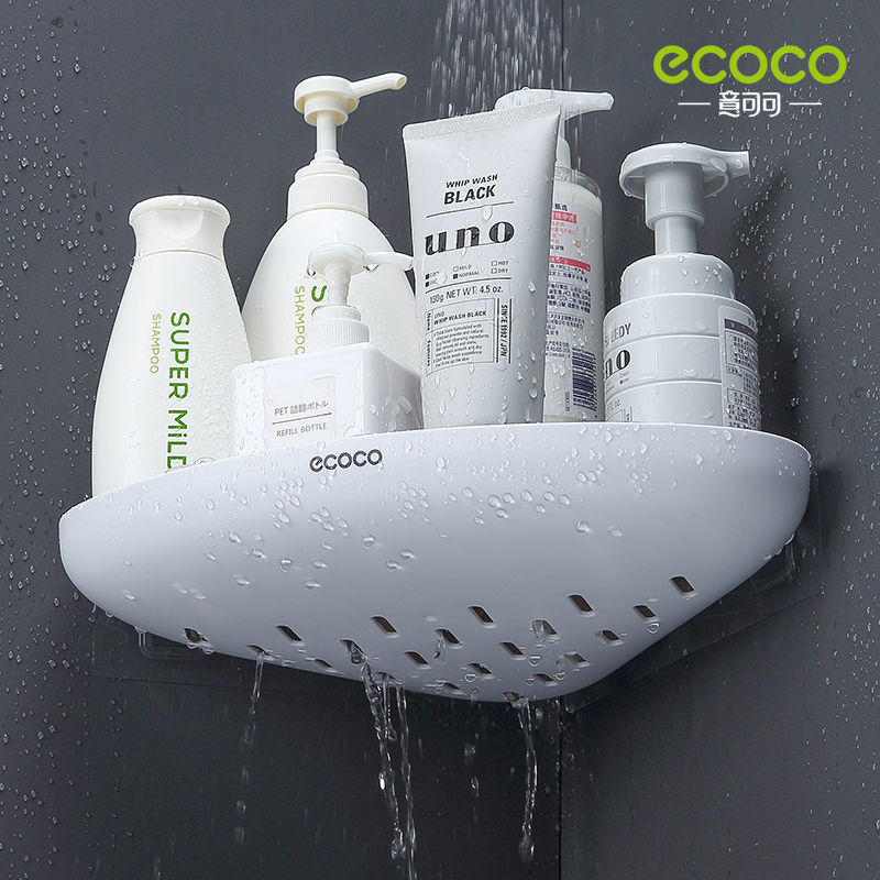 

ECOCO Bathroom Storage Shef Shower Snap Up Corner Shef Shampoo Hoder Basket Shef Wa Sheves for Sheving Kitchen