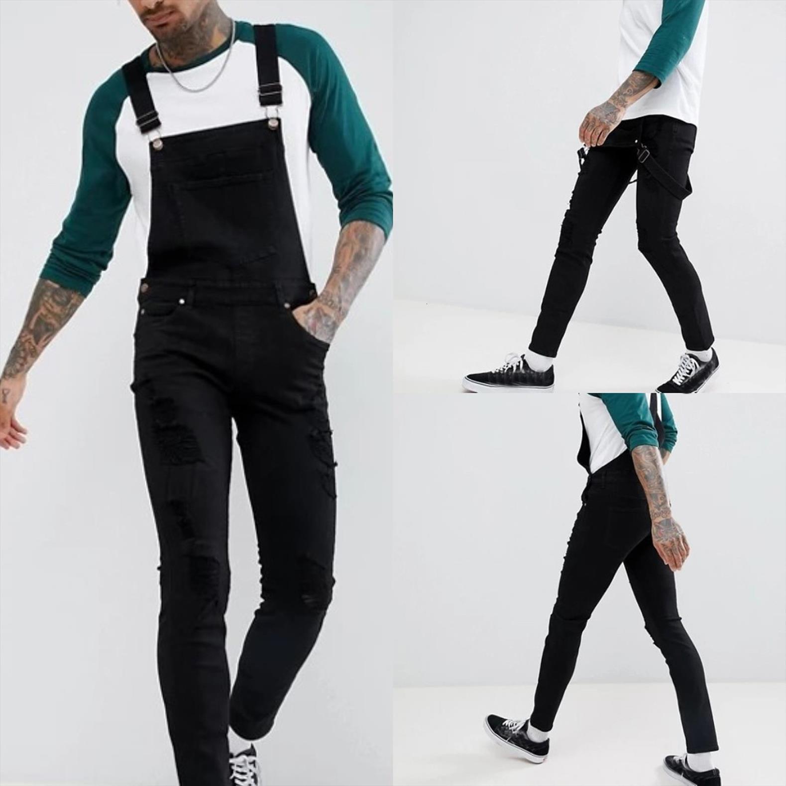

overall jumpsuit long button women pant pocket jeans suspender plus size casual bib, Black