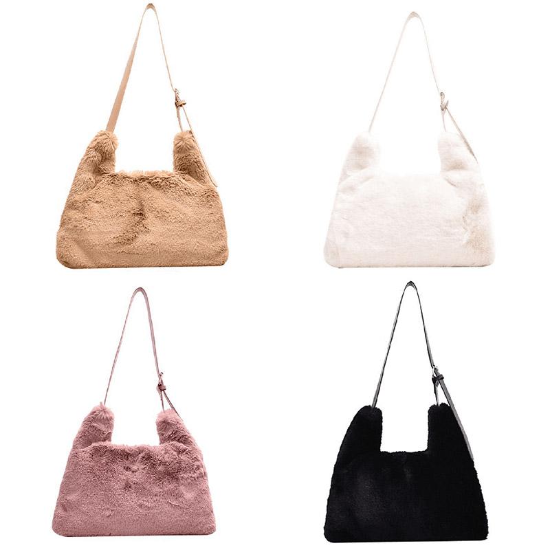 

Luxury Faux Fur Bags for Women Handbag Winter Soft Plush Shoulder Bag Fashion Female Tote Bag