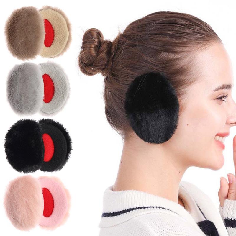 

Berets For Men Women Thick Winter Ear Protection Fluffy Fleece Bandless Muffs Warmers Cover, Black-small