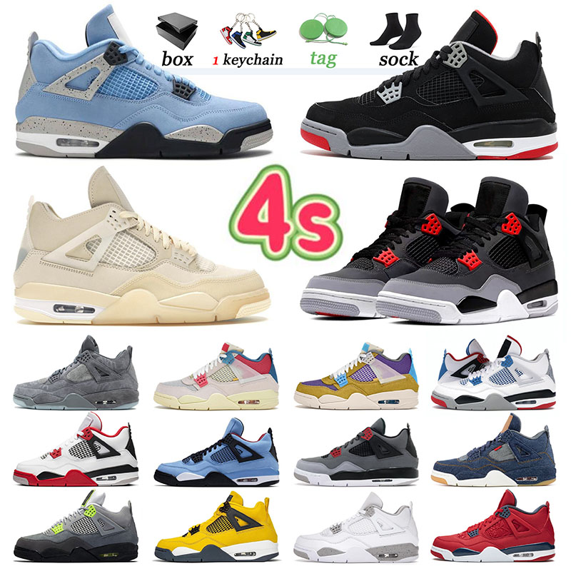 

2021 Newest Jumpman 4 4s Men Trainers Sneakers Basketball Shoes DIY Sports Union Denim University Blue Sail Shimmer What The Infrared FIBA Women Professional, 40-47 shimmer