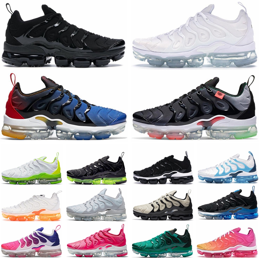 

TN Plus Running Shoes Men Knicks Black Bubblegum Yolk Cherry All Red Cool Grey Neon Olive Pure Platinum USA Dark Blue Mens Womens Outdoor Sports Trainers Sneakers, Color 19