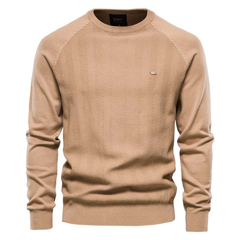 

AIOPESON Cotton Drop Sleeve Sweater Men Casual Solid Color Basic Pullovers Knitted Sweaters Male Winter Quality Mens Sweater 211018, Beige