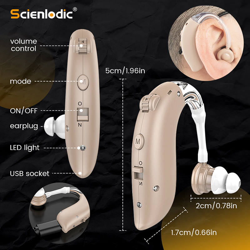 

Ear Aid Rechargeable Hearing Aid BTE Hearing Aids Ear Listening Device Adjustable Tone Hearing Amplifier Hear Aid Super EarScout