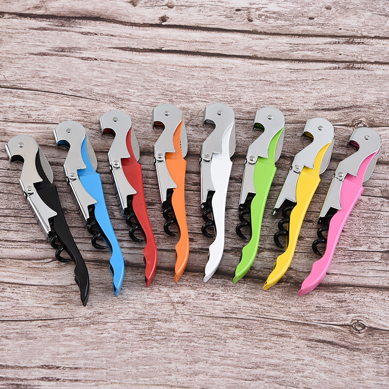 

Customize Logo Pocket Bar tool Metal Cork Screw Corkscrew Multi-Function Red Wine bottle Opener