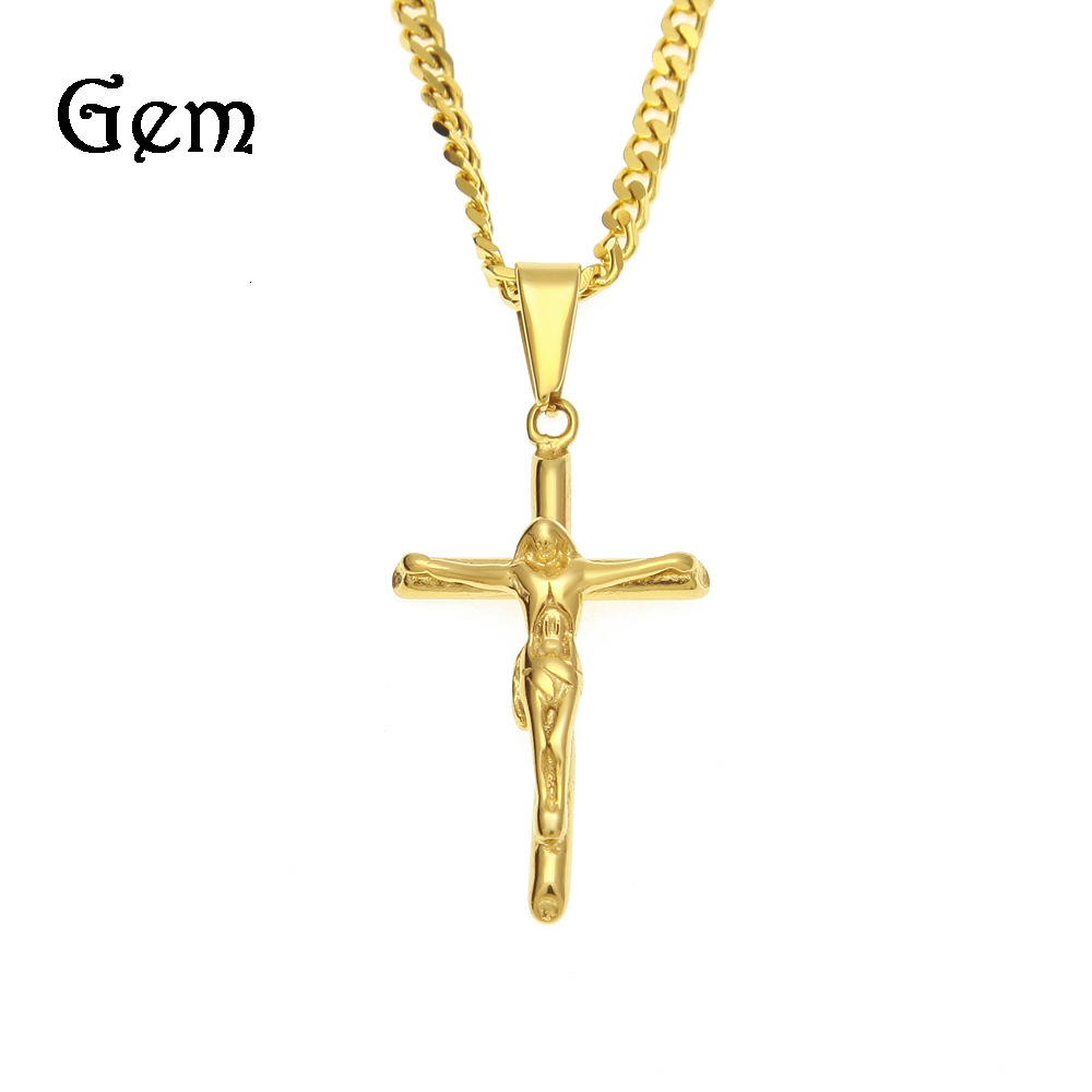 

Trendy hip hop Necklace stainless steel color preserving electroplated CRUCIFIX PENDANT CROSS PENDANT