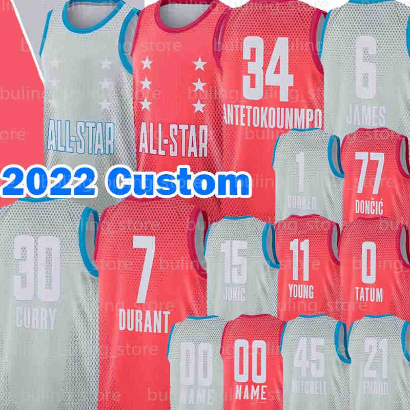 

Custom 2022 All-Star Basketball Jersey Kevin Stephen Durant Ja Curry Morant Andrew Wiggins Luka Gray Doncic Red Ball Jerseys Booker Embiid Murray Tatum Young DeRozan, Custom jersey