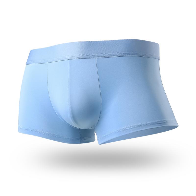 

Underpants Sexy Men's Underwear Boxers Thin Ice Silk Panties Man Breathable Pouch Male Boxershort Ropa Interior Hombre Plus Size, White