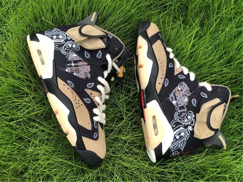 High Quality 6 OG Cactus Jack Black Parachute Beige Paisley Cashew Men Shoes 6s Embroidered rope laces mens sneakers