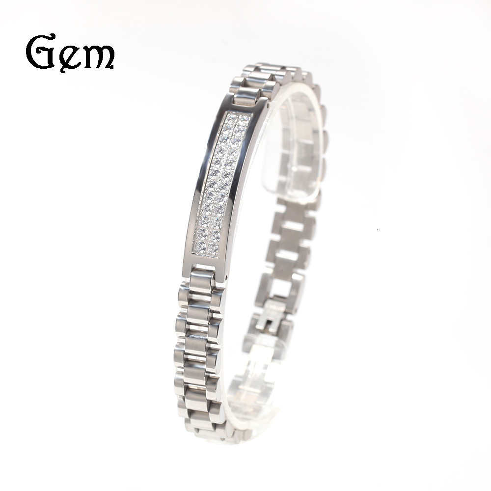 

Stainless steel Zircon Bracelet hip hop trendsetter punk motorcycle men's Bracelet