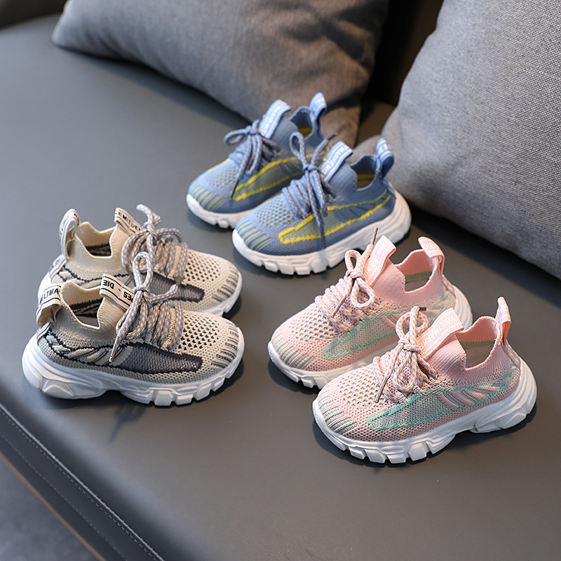 

Size 21-30 Baby Casual Shoes For Kids Boys Girls Children Breathable Sneakers Anti-Slippery Sneakers Soft Bottom Toddler Shoes, Black