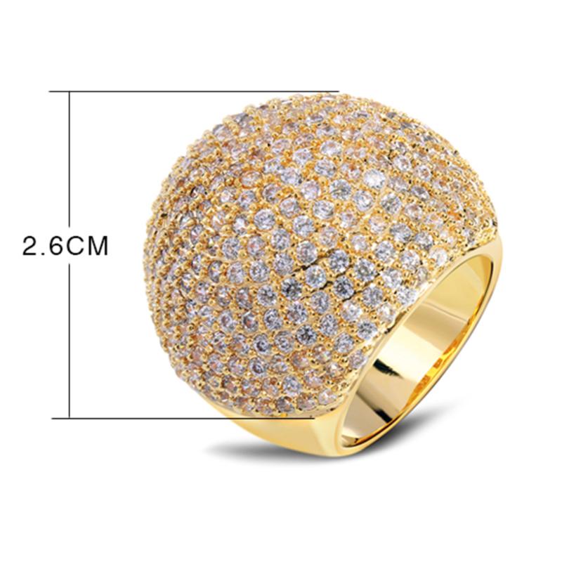 

Cluster Rings Large Full Stones Ring Micro Pave Cubic Zirconia Beautiful Party Jewelry For Women Big