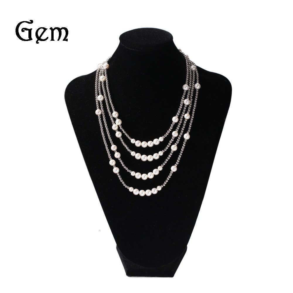 

Street pearl stainless steel ball mixed with hip hop Necklace