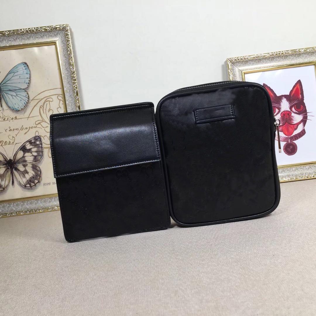 

2021 new top quality leather waist bag for men and women easy to travel fashion waist bag size 30-20-4cm, Black