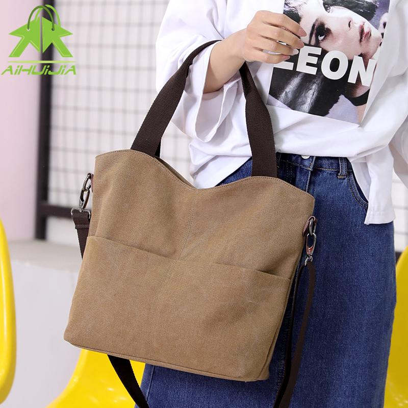 

Canvas Women Shoulder Bags 2021 New High Quality Multifunction Women Back Pack For Students School Travel Bags Large Capacity, Black