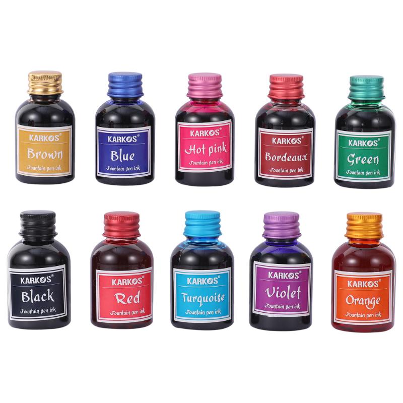 

Bottles Colorful Pen Ink Writing Drawing Calligraphy Supplies Refills, Black;red