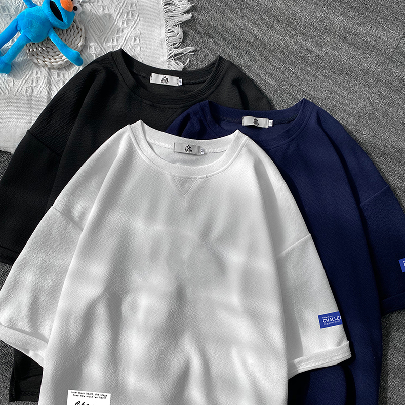 

New Short Sleeve T-shirt Men's 2021 Summer Blue Black Tshirt Top Tees Classic Brand Fashion Clothes Plus Size M-5xl o Neck 0cfx, Q11062 a