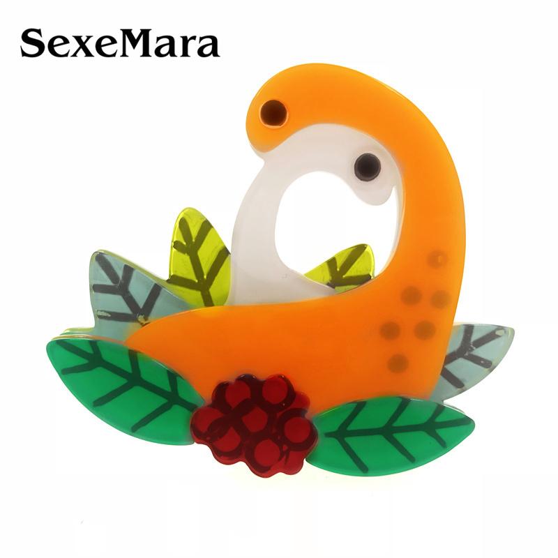 

Pins, Brooches SexeMara Design Mother And Baby Dinosaurs Acrylic Brooch Pin For Women Men Cartoon Animal Badge Scarf Buck Jewelry, Gray
