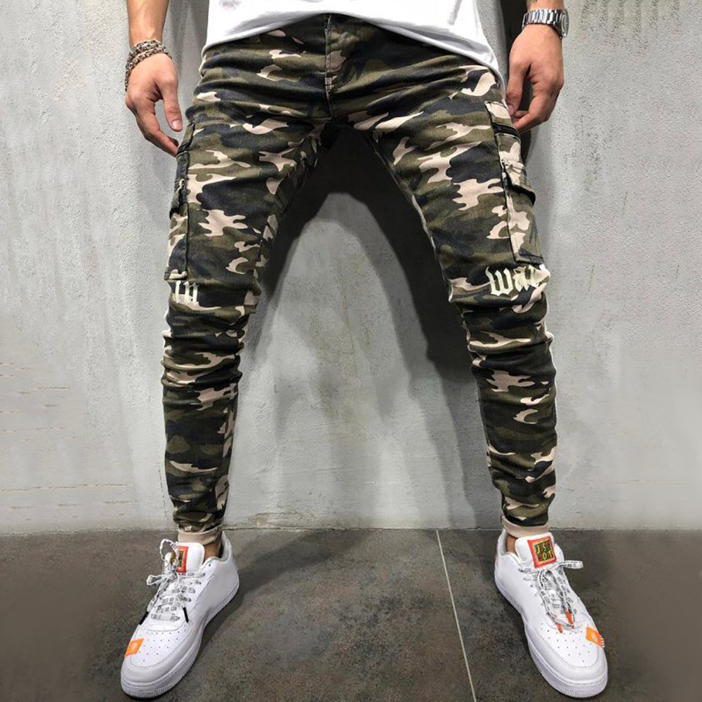 

2021 Ny Men Side Striped Camouflage Print Jeans Pants Male Hip Hop New Fashion Mens Brand Denim Trousers Jean Homme Gmwq, Nk77