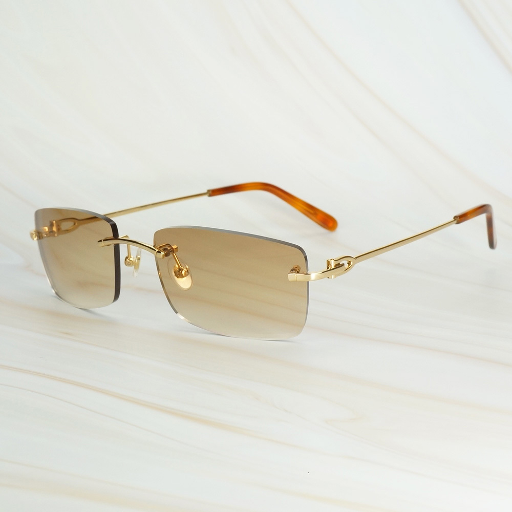 

2021 New Vintage Mens Sunglasses Brand Designer Luxury Rimless Sun Shades Women Men for Decoration Reading Glasses Extg