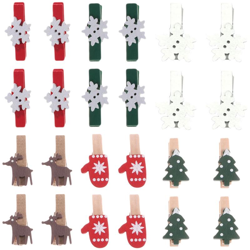 

Christmas Decorations 60Pcs Creative Po Pegs Wood Clips Clothespins For DIY #q4