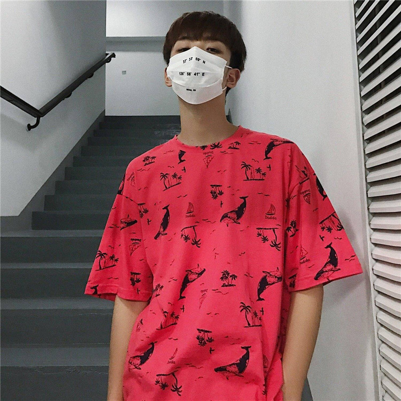 

2021 New Harajuku Coreano Camisetas Masculinas Vero De Manga Curta Dos Homens Casual Streetwear Masculino t Camisas Moda G4o2