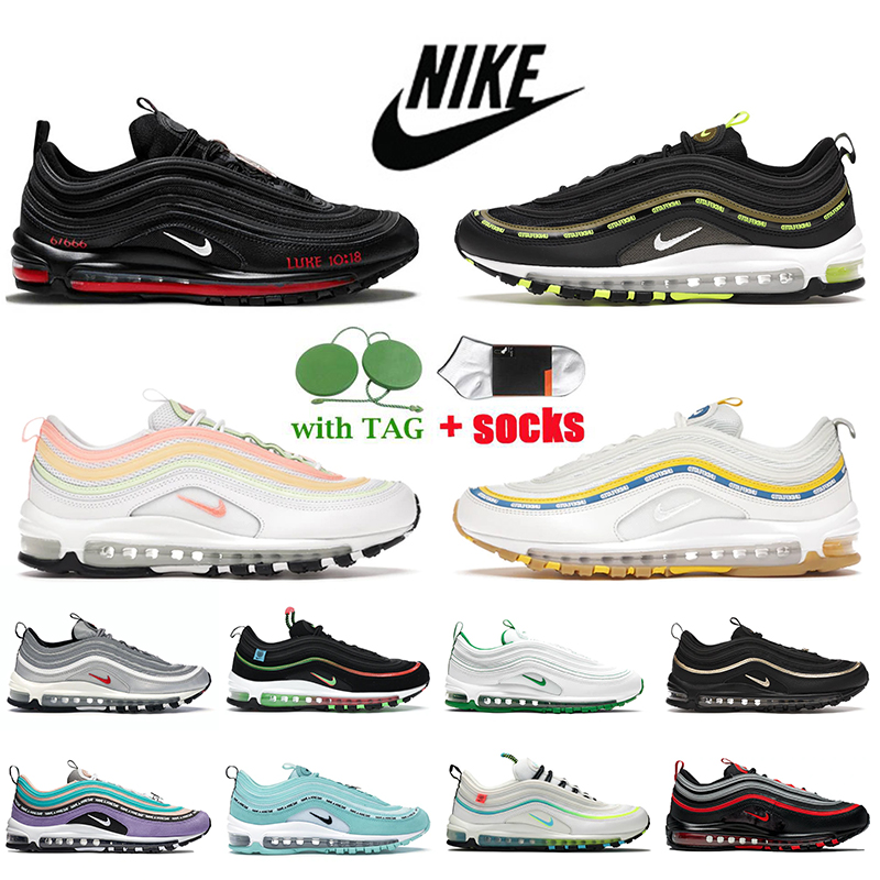 

Wholesale NIKE Air Max 97 Women Mens Running Shoes MSCHF Lil Nas X Satan 97s AirMax Undefeated UNDFTD Black Volt Melon Tint Atomic Pink Top Quality Trainers Sneakers, D28 36-45 reflective bred